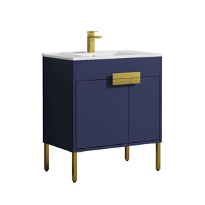 Blossom Bari 24", 30", or 36" Freestanding Bathroom Vanity with Ceramic Sink