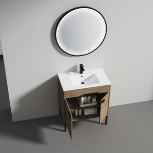 Blossom Bari 24", 30", or 36" Freestanding Bathroom Vanity with Ceramic Sink