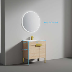 Blossom Bari 24", 30", or 36" Freestanding Bathroom Vanity with Ceramic Sink