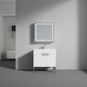 Blossom Bari 24", 30", or 36" Freestanding Bathroom Vanity with Ceramic Sink