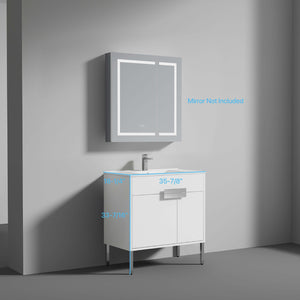 Blossom Bari 24", 30", or 36" Freestanding Bathroom Vanity with Ceramic Sink