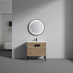 Blossom Bari 24", 30", or 36" Freestanding Bathroom Vanity with Ceramic Sink