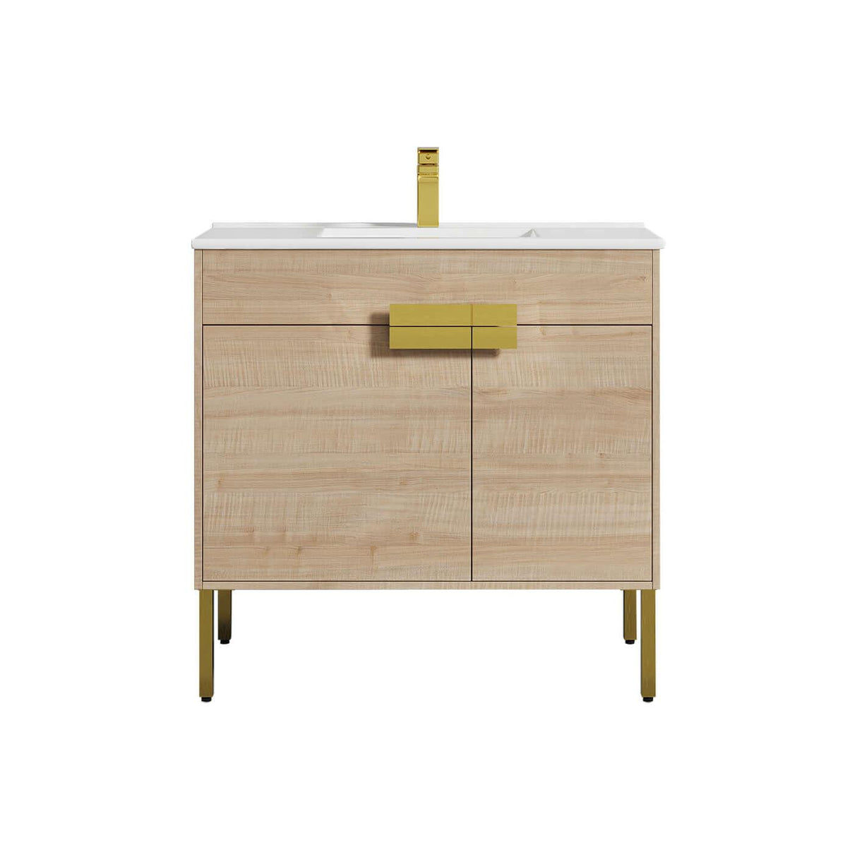 Blossom Bari 24", 30", or 36" Freestanding Bathroom Vanity with Ceramic Sink