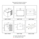 Blossom Moss 24" & 30" Floating Bathroom Vanity with Sink