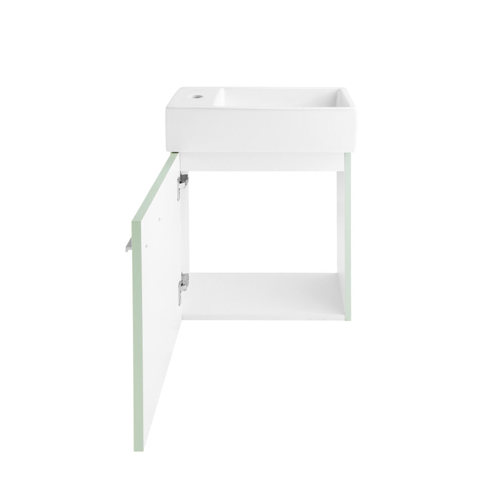 Colmer 18" Wall-Mounted Bathroom Vanity in Mint