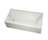 MAAX 106226-L-103-001 Exhibit 7232 IFS AFR Acrylic Alcove Left-Hand Drain Aeroeffect Bathtub in White