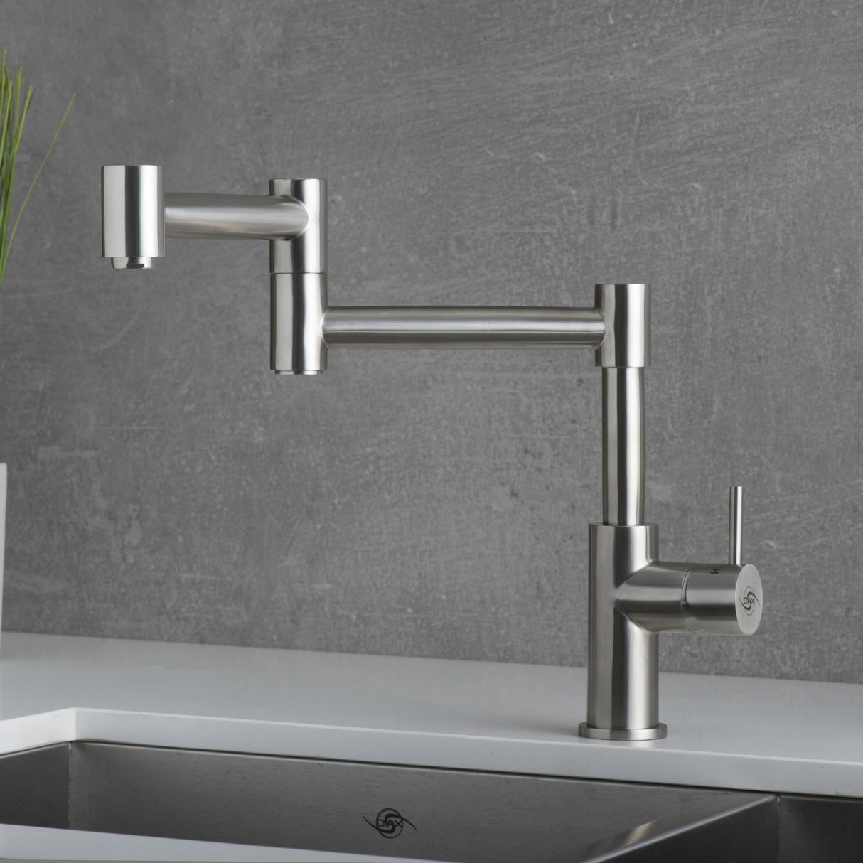 DAX Stainless Steel Sink Kitchen Faucet, Brushed Stainless Steel DAX-006-01