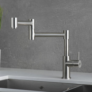 DAX Stainless Steel Sink Kitchen Faucet, Brushed Stainless Steel DAX-006-01