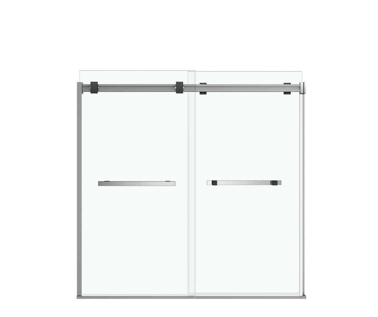 MAAX 136270-900-350-000 Duel 56-59 x 55 ½ x 59 in. 8 mm Bypass Tub Door for Alcove Installation with Clear glass in Chrome & Matte Black