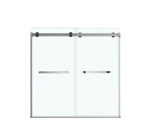 MAAX 136270-900-350-000 Duel 56-59 x 55 ½ x 59 in. 8 mm Bypass Tub Door for Alcove Installation with Clear glass in Chrome & Matte Black