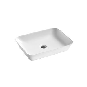 DAX Ceramic Rectangular Bathroom Vessel Basin, 22", White Glossy DAX-CL1469-WG