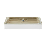 Carre 36 Ceramic Console Sink White Basin Matte White Legs