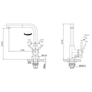 DAX Stainless Steel Single Handle Pull Down Kitchen Faucet, Nickel DAX-12072-BN