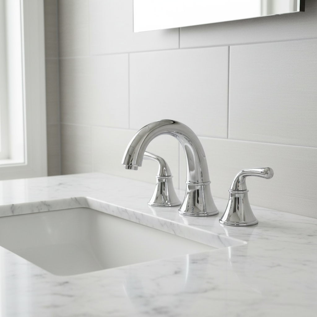 Gerber Bannockburn Chrome Widespread 2-handle WaterSense Bathroom Sink Faucet with Drain D304156