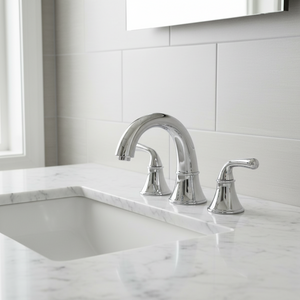 Gerber Bannockburn Chrome Widespread 2-handle WaterSense Bathroom Sink Faucet with Drain D304156