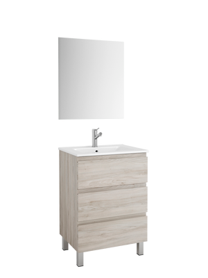 DAX Costa Engineered Wood and Vanity Cabinet with Porcelain Onix Basin, 24", Pine DAX-COS012412-ONX