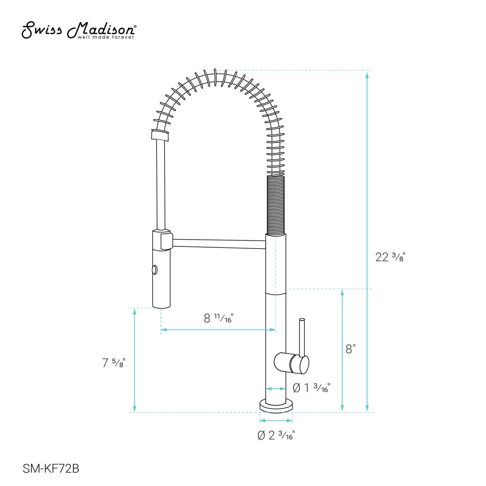 Chalet Single Handle, Pull-Down Kitchen Faucet in Matte Black