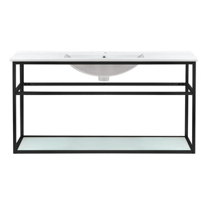 Pierre 48 Single, Metal Frame, Open Shelf, Bathroom Vanity