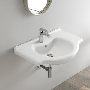 Rectangular White Ceramic Wall Mounted or Drop In Sink