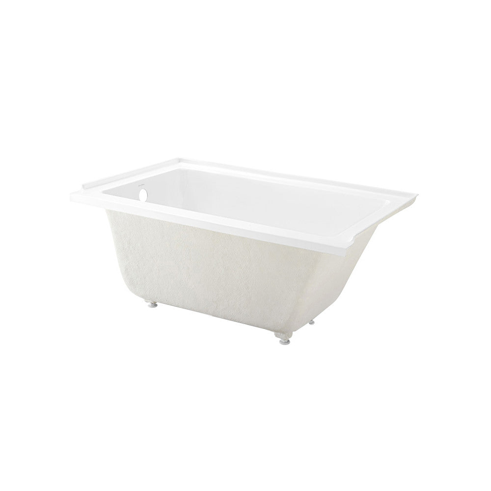 Voltaire 54 in x 30 in Acrylic Glossy White, Alcove, Integral Left-Hand Drain, Bathtub