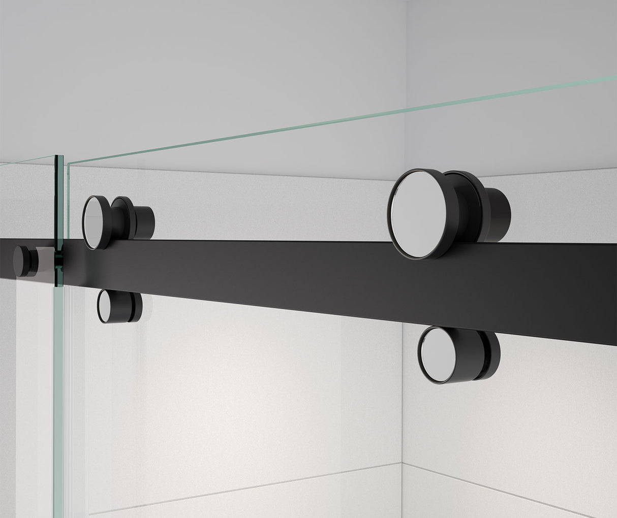 MAAX 138480-900-360-000 Vela 56 ½-59 x 59 in. 8 mm Sliding Tub Door for Alcove Installation with Clear glass in Matte Black and Chrome