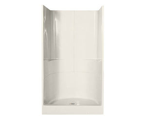 MAAX 103008-000-007-000 48SKD 48 x 35 AcrylX Alcove Center Drain Three-Piece Shower in Biscuit