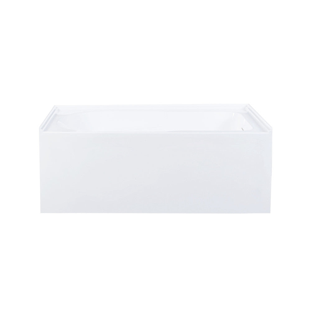 Voltaire 54 x 30 Skirted Right Drain Soaking Apron Bathtub in Glossy White with Integrated Overflow and Armrest, Drain Included