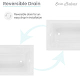 Voltaire 54" x 30" Reversible Drain Drop-In Bathtub