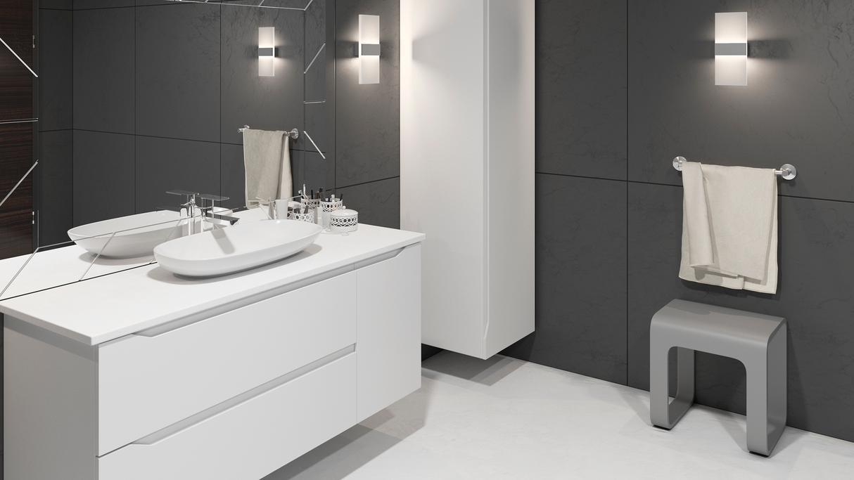 DAX Solid Surface Bathroom Stool - Matte Gray (DAX-ST-04-G) DAX-ST-04-G