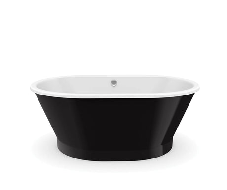 MAAX 103901-000-002-102 Brioso 6042 AcrylX Freestanding Center Drain Bathtub in White with Black Skirt