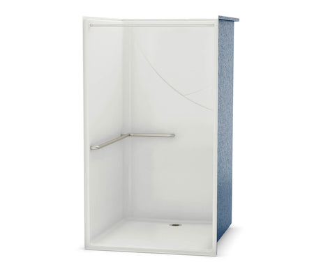 MAAX 106054-000-002-105 OPS-4248 - California Title 24 Grab Bar AcrylX Alcove Center Drain One-Piece Shower in White