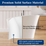 New England Home Goods 51" Japanese Soaking Tub Solid Surface Freestanding Bathtub