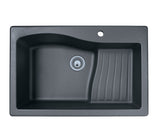Swanstone QZAD-3322 22 x 33 Granite Drop in Ascend Bowl Sink in Nero QZ03322AD.077