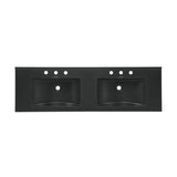 60 inch Vanity Top Bathroom Sink in Matte Black with 3 Holes