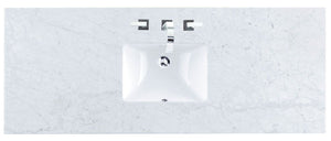 James Martin (single) 60-inch Carrara Marble Countertop & Rectangular Sink - 3cm Thick