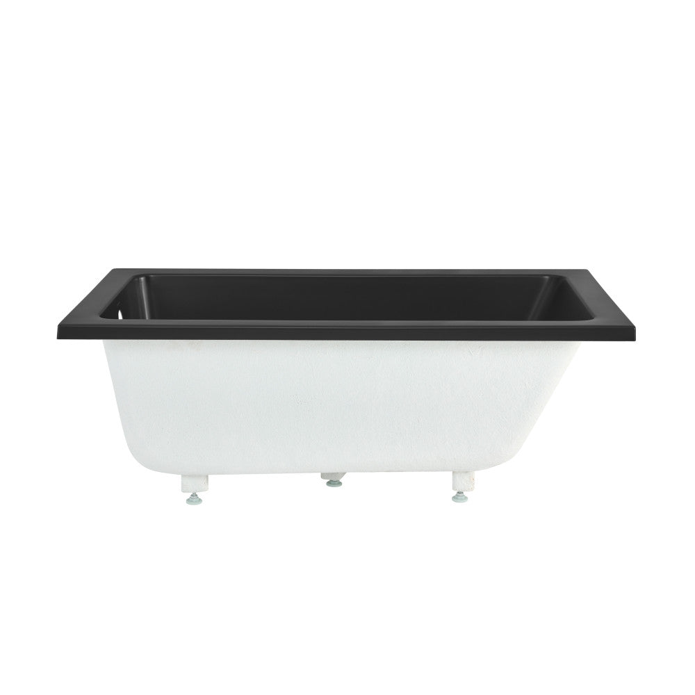 Voltaire 54"x30" Reversible Drain Drop-In Bathtub in Matte Black