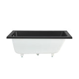 Voltaire 54"x30" Reversible Drain Drop-In Bathtub in Matte Black