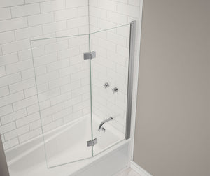 MAAX 138600-900-084-000 Axial Access 42 x 56 in. 6 mm Pivot Tub Screen for Alcove Installation with Clear glass in Chrome