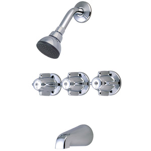 Central Brass 0968-Z Three Handle Tub & Shower Set in Polished Chrome