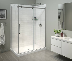 MAAX 134951-900-084-000 Halo Pro 60 x 32 x 78 3/4 in Sliding Shower Door for Corner Installation with Clear glass in Chrome
