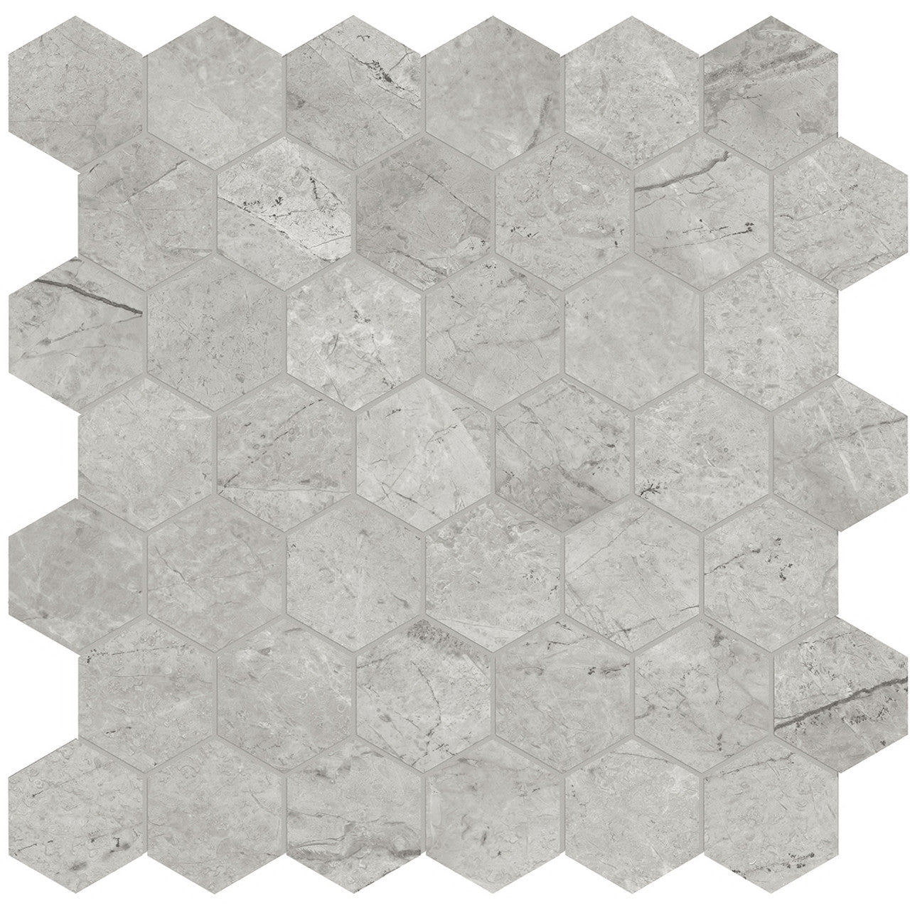 Anatolia La Marca 2 Inch Hex Paradiso Polished Porcelain Mosaic - 1 Sheet = .96 Sf 4501-0344-1  - premium natural stone mosaic tile from Anatolia Tile, available at PoshHaus showroom in Keene, NH