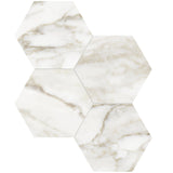 Anatolia Tile 6" Hexagon La Marca Calacatta Honed & Rectified Porcelain Mosaic - 1 Sheet = .797 Sqft - 4501-0333-2"  - premium natural stone mosaic tile from Anatolia Tile, available at PoshHaus showroom in Keene, NH