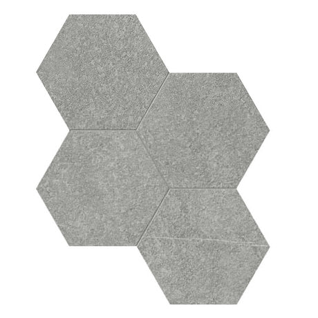 Anatolia Tile 6" Mjork Color Body Porcelain Mica Hexagon 4 Piece Mosaic 4501-0376-0 1 Sheet = .80 Sq. Ft." Mica 6" Hexagon - premium natural stone mosaic tile from Anatolia Tile, available at PoshHaus showroom in Keene, NH