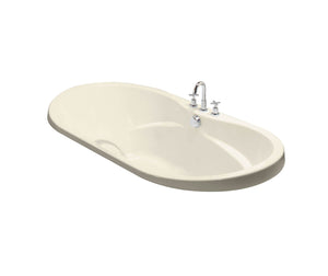 MAAX 102757-000-004-000 Living 7242 Acrylic Drop-in Center Drain Bathtub in Bone