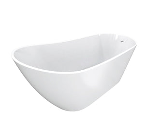 MAAX 107531-000-001-000 Soca 59 x 28 Acrylic Freestanding Slipper End Drain Bathtub in White