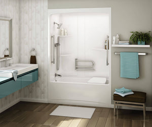 MAAX 107000-SR-097-001 ALLIA TSR-6032 Acrylic Alcove Right-Hand Drain Three-Piece Combined Whirlpool & Aeroeffect Tub Shower in White