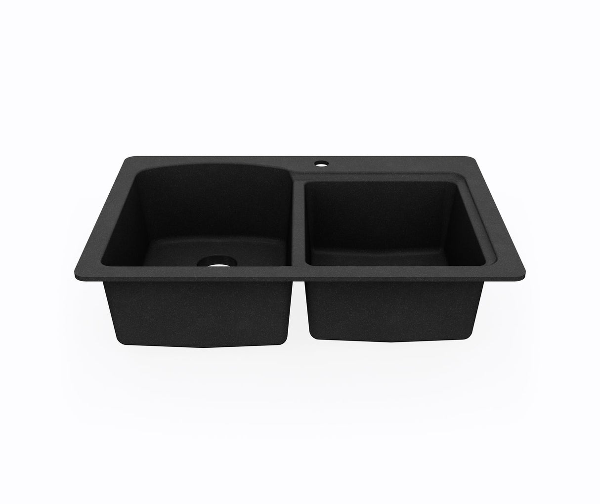 Swanstone KSDB-3322 22 x 33 Swanstone Dual Mount Double Bowl Sink in Black Galaxy KS03322DB.015