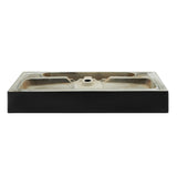 Claire 40 Ceramic Console Sink Matte Black Basin Chrome Legs