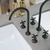 Daxton 8 in. Widespread, Cross Handle, Bathroom Faucet in Matte Black