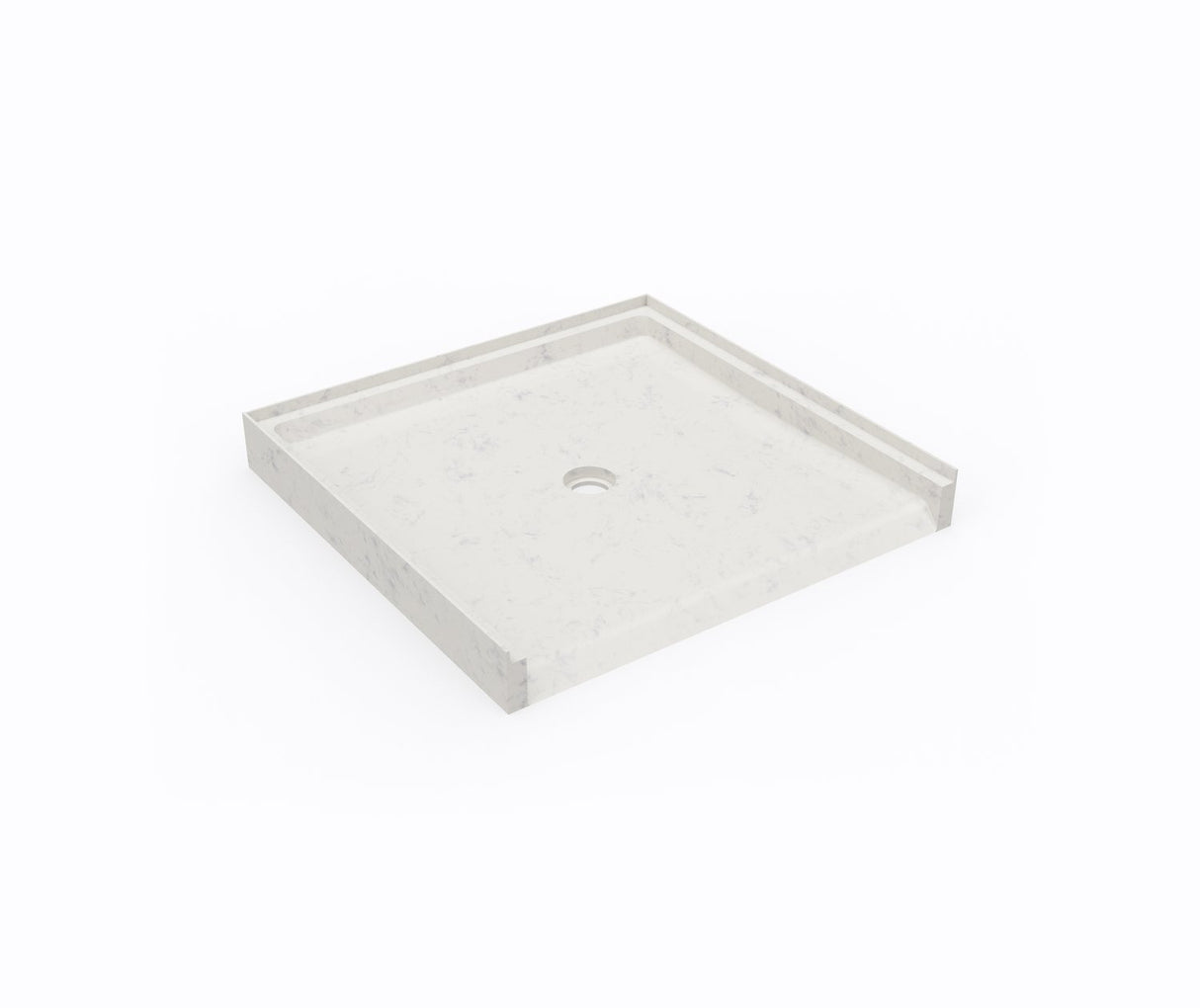Swanstone STS-3738 37 x 38 Swanstone Alcove Shower Pan with Center Drain Carrara SF03738MD.221